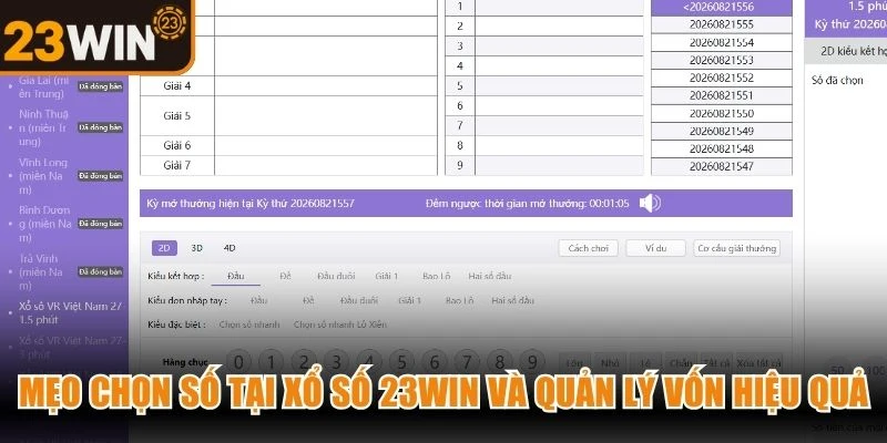 Mẹo chọn số tại xổ số 23WIN và quản lý vốn hiệu quả